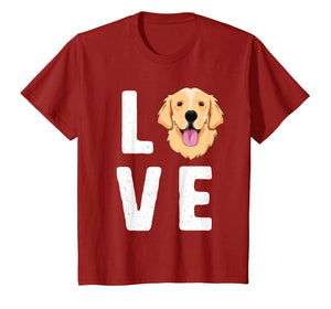 LOVE Golden Retrievers T-Shirt for Women KIds Dog Pet Gift