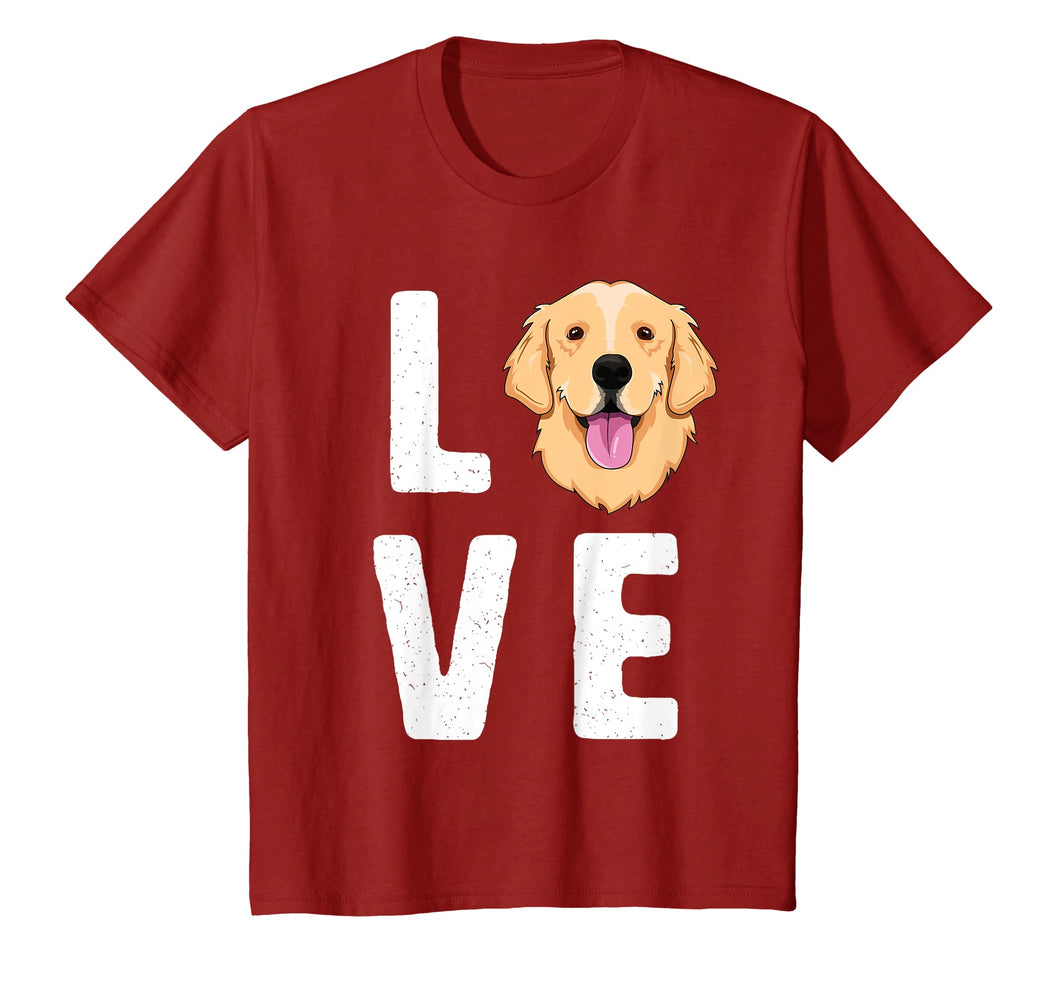 LOVE Golden Retrievers T-Shirt for Women KIds Dog Pet Gift