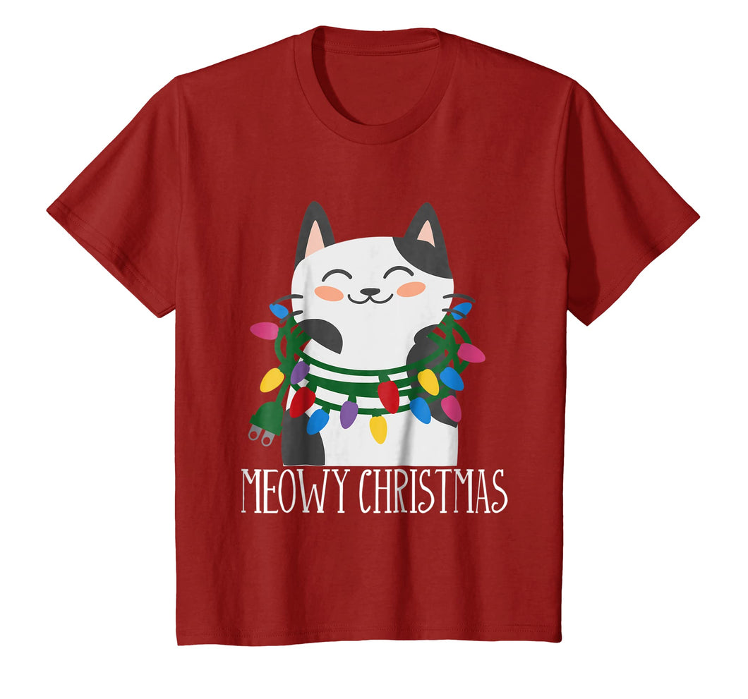 Meowy Christmas Holiday Tshirt - Funny Merry Catmas Tee