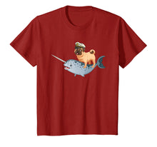 Load image into Gallery viewer, Captain Pug riding a Narwhal T-shirt Funny Pug Shirt
