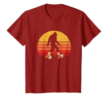 Load image into Gallery viewer, Retro Bigfoot Roller Skating Sasquatch Sun Rollerskate Shirt
