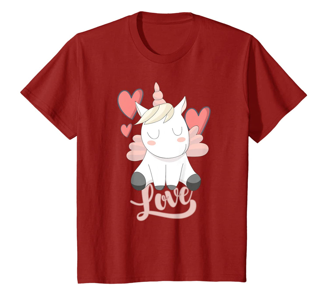 Unicorn Love Heart Valentine's Day Shirt for Women Girls T-Shirt-792655