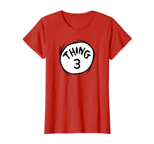 Dr. Seuss Thing 3 Emblem RED T-shirt
