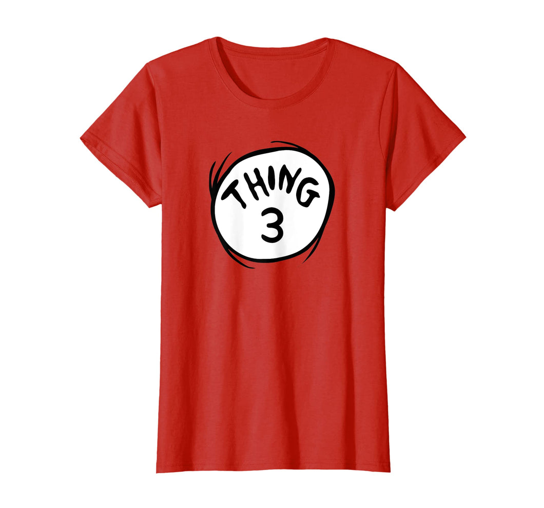 Dr. Seuss Thing 3 Emblem RED T-shirt