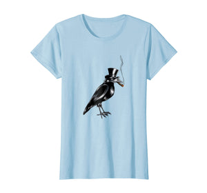 Black Crow Top Hat Smoking Cigar Graphic Art T-Shirt
