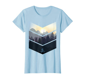 Chevron Herringbone Style Mountain Bike Nature Lover Tee