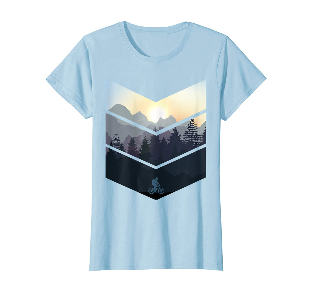 Chevron Herringbone Style Mountain Bike Nature Lover Tee