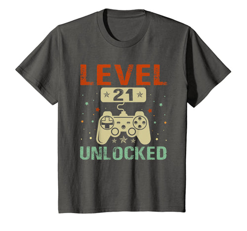 Level 21 Unlocked Shirt Funny Video Gamer 21st Birthday Gift