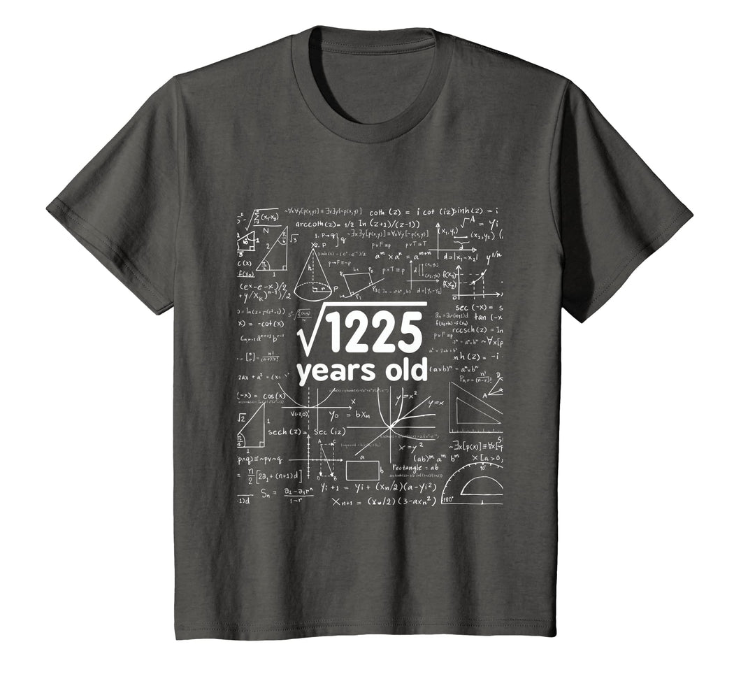 Math Square Root of 1225 - 35 Years Old 35th Birthday Shirt