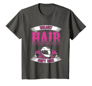 Biker Chick Shirt Motorcycle Helmet Hair Dont Care Pink