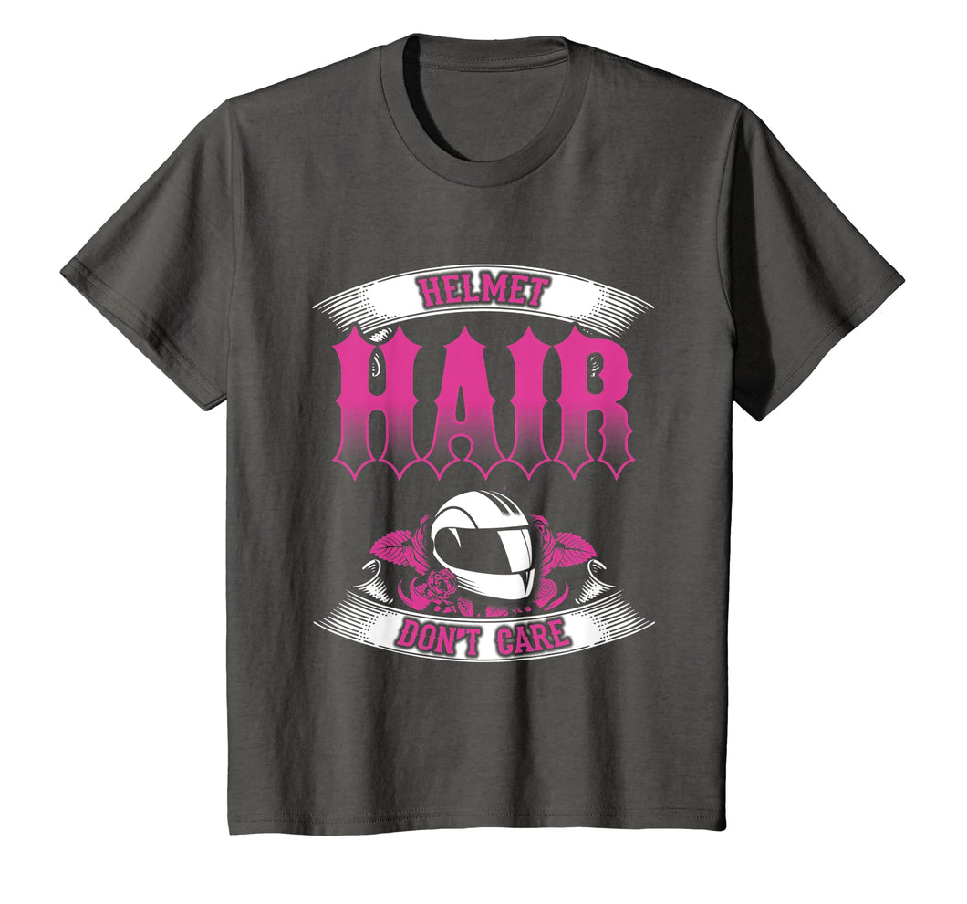 Biker Chick Shirt Motorcycle Helmet Hair Dont Care Pink