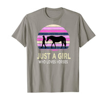 Load image into Gallery viewer, Just a Girl Who Loves Horses - Riding Retro sunset Gifts T-Shirt
