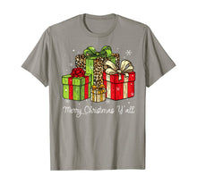 Load image into Gallery viewer, Merry Christmas Y'all Leopard Print Christmas Gift Box Xmas T-Shirt
