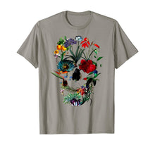 Load image into Gallery viewer, Flower skull tree skull floral skull woman t-shirt
