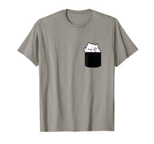 Load image into Gallery viewer, Bongo Cat Meme T-shirt with Chest Pocket Print Of a Cute Cat

