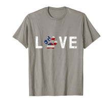 Load image into Gallery viewer, I Love Dogs &amp; Cats American Flag Paw Print Dog &amp; Cat T Shirt
