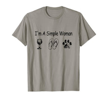 Load image into Gallery viewer, I&#39;m A Simple Woman Wine Flip-flop Dog shirt
