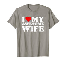 Load image into Gallery viewer, Mens I Love My Awesome Wife T-Shirt with Heart
