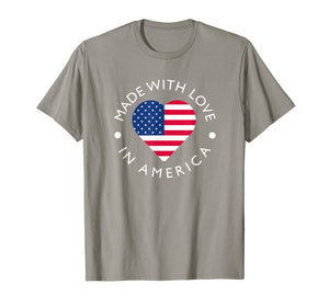 Made With Love In America American Flag T-Shirt
