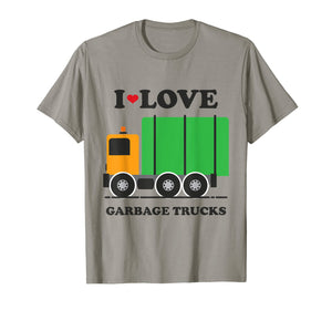 I Heart Love Garbage Trucks Shirt | Little Boys Kids T-Shirt