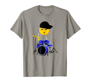 Funny Emoji Drummer Boy T-Shirt for Boys
