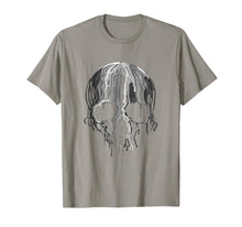 Load image into Gallery viewer, Melting Skull Black White Art Graphic Halloween TShirt
