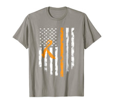 Load image into Gallery viewer, Multiple Sclerosis Awareness T-Shirt MS Ribbon American Flag
