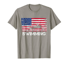 Load image into Gallery viewer, American Flag Swimming Shirt - Swimming Team Gift

