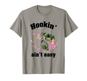 Hookin' Ain't Easy Hippie Fishing Funny T-shirt