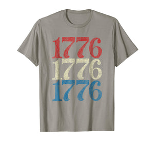 1776 Shirt Patriot USA Flag Revolutionary War Tshirt Retro