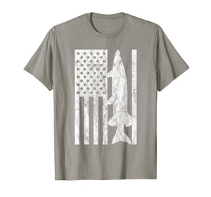 Musky Fishing T-Shirt - American Flag Patriotic Muskie Gift