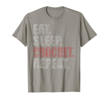 Load image into Gallery viewer, Eat Sleep Crochet Repeat Funny Retro T-Shirt
