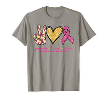 Load image into Gallery viewer, Peace Love Cure Pink Ribbon Breast Cancer Awareness Gift T-Shirt-582394
