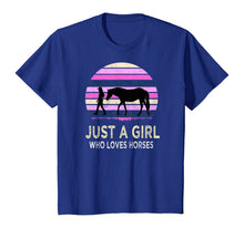 Load image into Gallery viewer, Just a Girl Who Loves Horses - Riding Retro sunset Gifts T-Shirt
