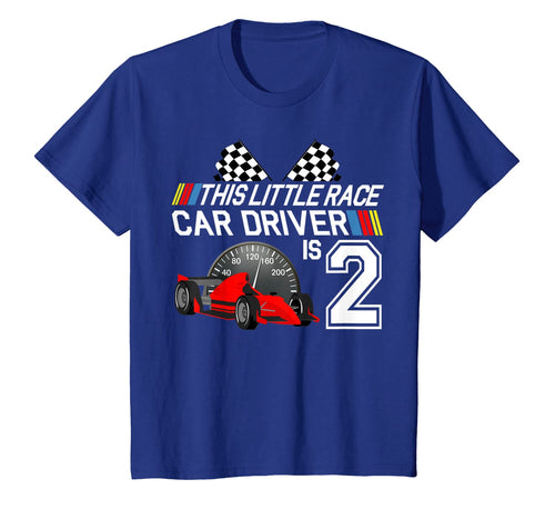 Kids 2 Year Old Race Car Birthday Shirt 2nd Racing Party Gift Tee