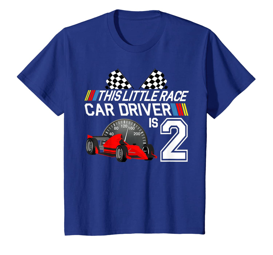 Kids 2 Year Old Race Car Birthday Shirt 2nd Racing Party Gift Tee
