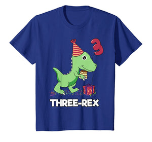 Kids 3 year old birthday gift Boy Shirt Dinosaur Three Rex Kids