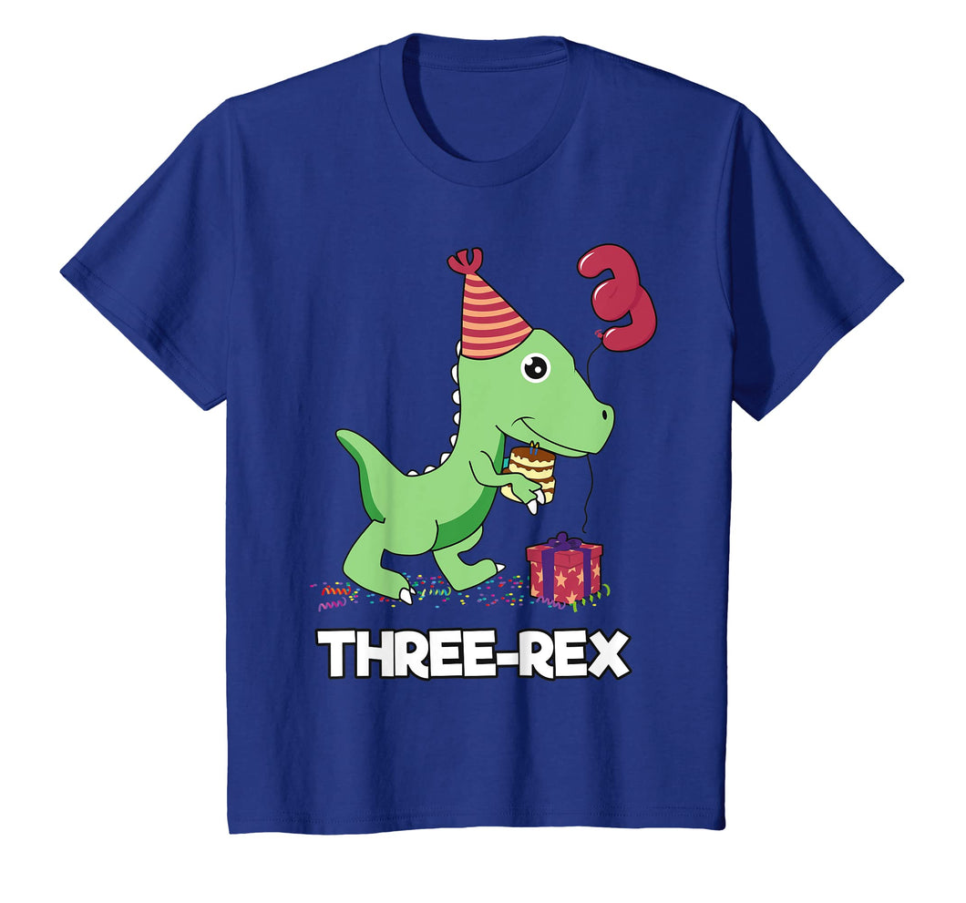 Kids 3 year old birthday gift Boy Shirt Dinosaur Three Rex Kids