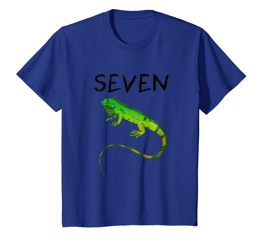Kids 7 Year Old Lizard Reptile Birthday Party 7th Birthday Shirt