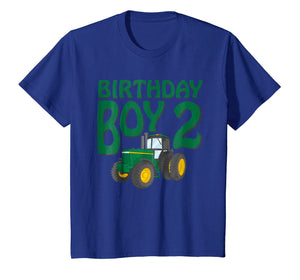 Kids 2nd Birthday Green Farm Tractor Shirt | Two 2 Year Old