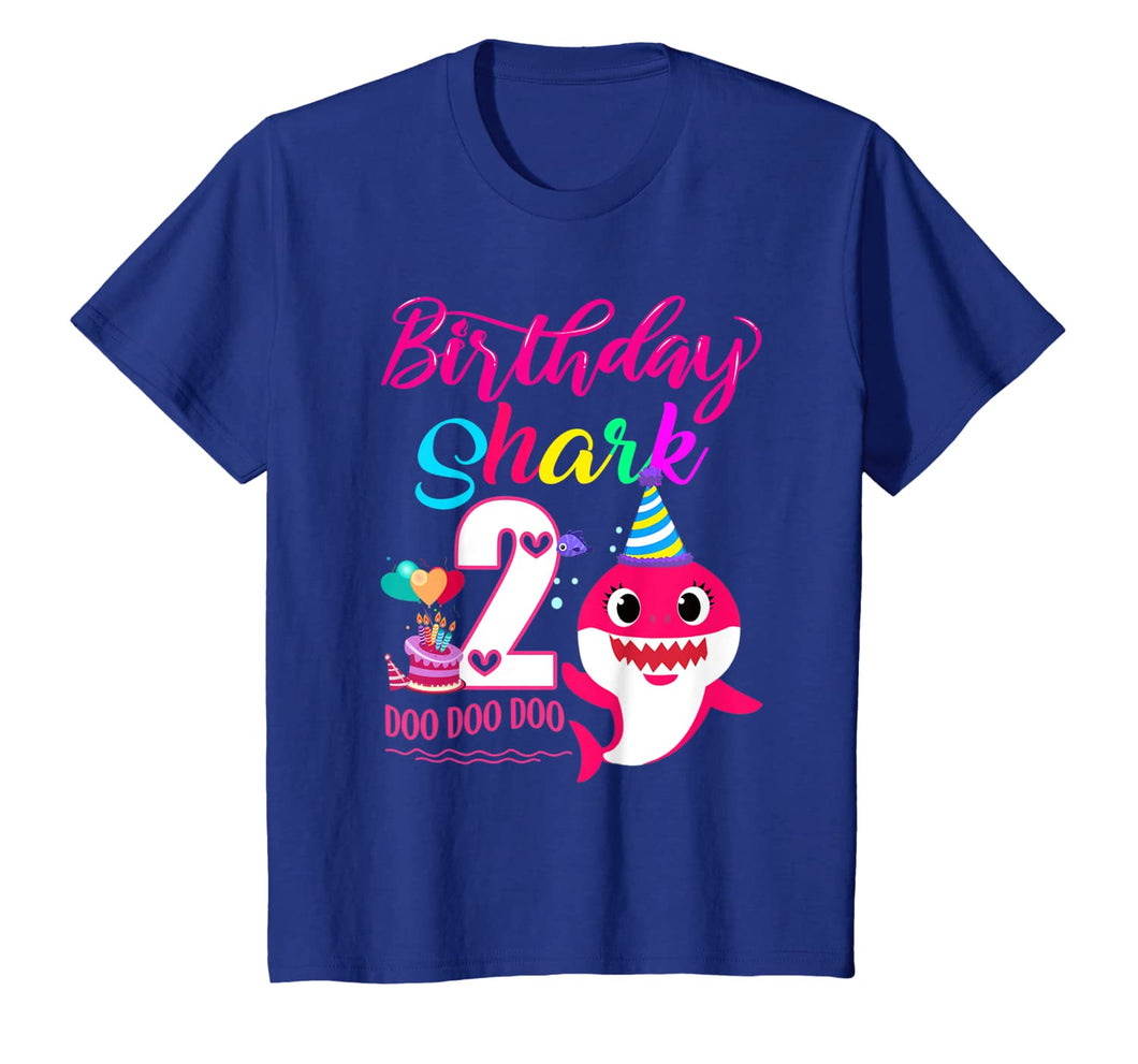 Kids Shark 2 Years Old 2nd Birthday Doo Doo T-Shirt-162123