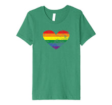 Load image into Gallery viewer, LGBT Pride Month Rainbow Heart Premium T Shirt
