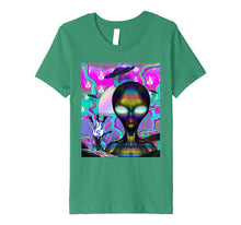 Load image into Gallery viewer, Space Alien EDM Rave T-Shirt UFO Forbidden Kingdom Sythfire
