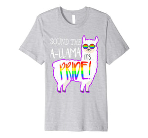 Funny Gay Pride Llama Sound The LGBT Rainbow Flag Lesbian Premium T-Shirt
