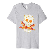 Load image into Gallery viewer, Keto Breakfast Cool Eggs Bacon Pirate Skull Gift Shirt
