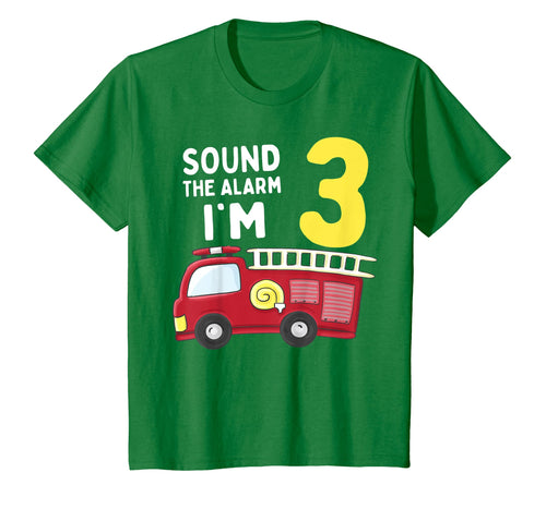 Kids Fire Truck 3rd Birthday T Shirt Boy Toddler Firefighter Tee