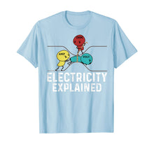 Load image into Gallery viewer, Ohm Volt Amp Electricity Explained Funny Electrician Nerd T-Shirt-421329
