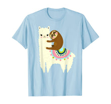 Load image into Gallery viewer, Cute Llama (Alpaca) And Sloth, Best friends, T-Shirt T-Shirt
