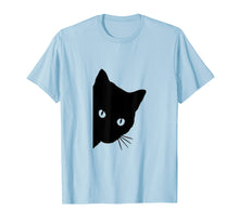 Load image into Gallery viewer, Peeping Black Cat Tshirt, Peeking Kitten Tee, Gift Idea
