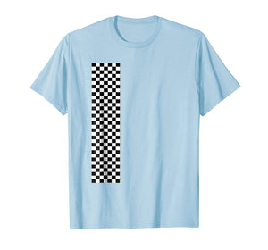 Checkered Checker Black & White Vertical Stripe T-Shirt